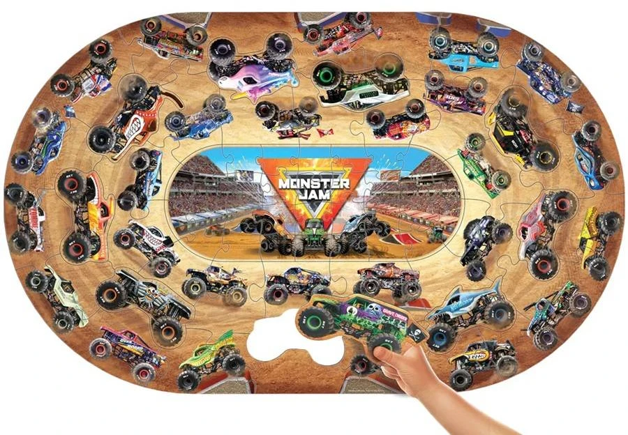 Eurographics Monster Jam milžiniška grindų dėlionė vaikams 74 det. 61×99 cm