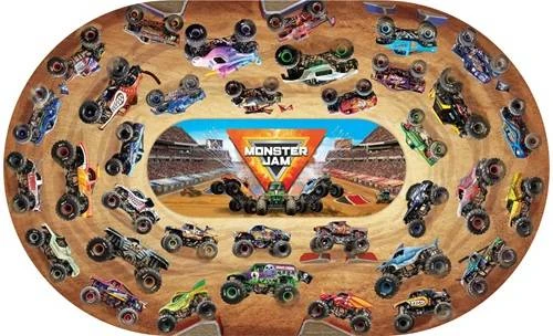 Eurographics Monster Jam milžiniška grindų dėlionė vaikams 74 det. 61×99 cm