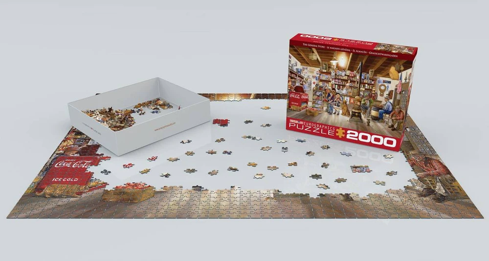 Eurographics Nostalgiška dėlionė „Pagrindinė parduotuvė“ 2000 dalių, premium kokybė