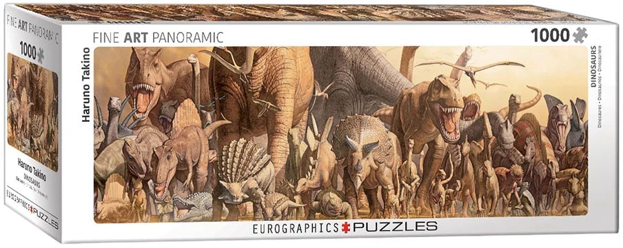 Eurographics Panoraminė dinozaurų dėlionė 1000 detalių – aukštos kokybės, 8+