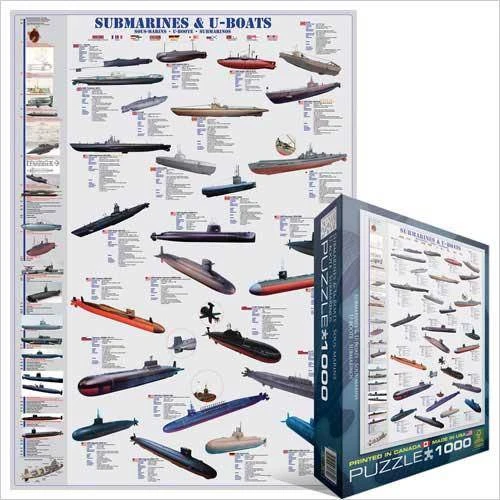 Eurographics Povandeninių laivų kolekcijos dėlionė 1000 detalių 50x70 cm