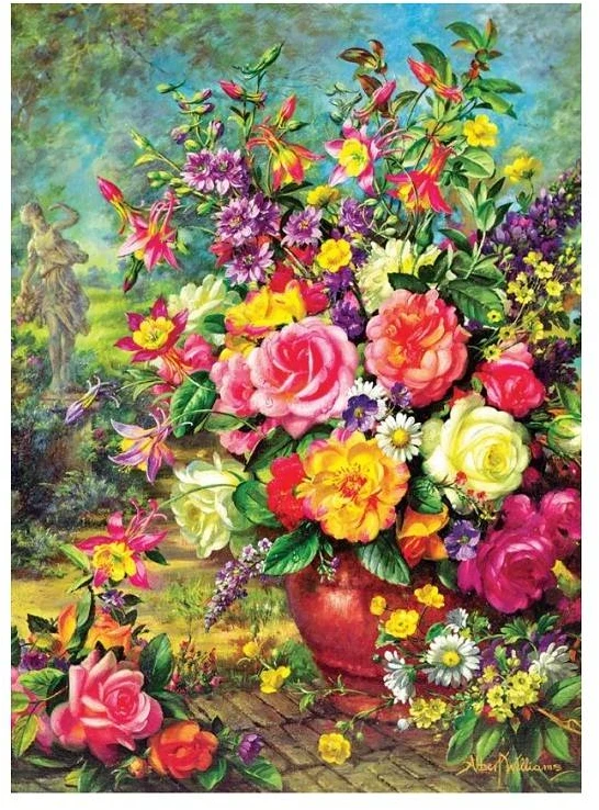 Eurographics Ryški gėlių puokštės dėlionė 1000 detalių, 49x67 cm nuo 12 m.