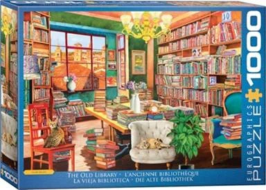 Eurographics „Senoji biblioteka“ 1000 detalių dėlionė su katėmis – premium kokybė