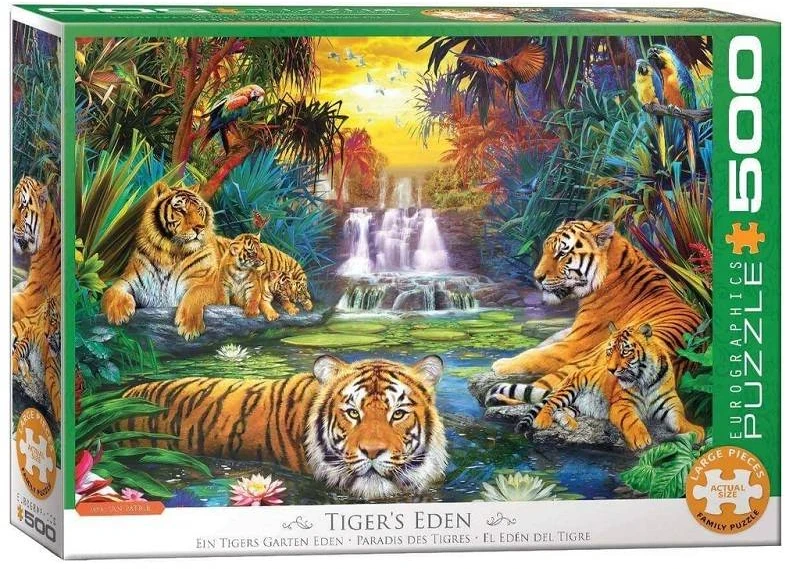 Eurographics Tigrų rojus – 500 XL dalių dėlionė 68x48 cm, išskirtinis menas