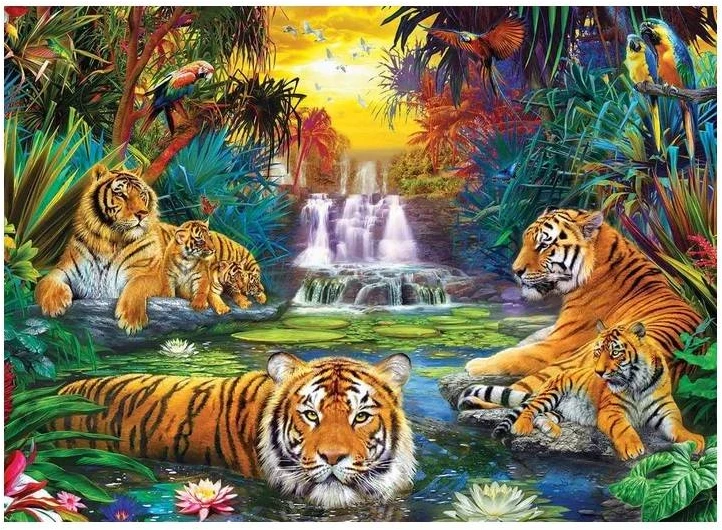 Eurographics Tigrų rojus – 500 XL dalių dėlionė 68x48 cm, išskirtinis menas