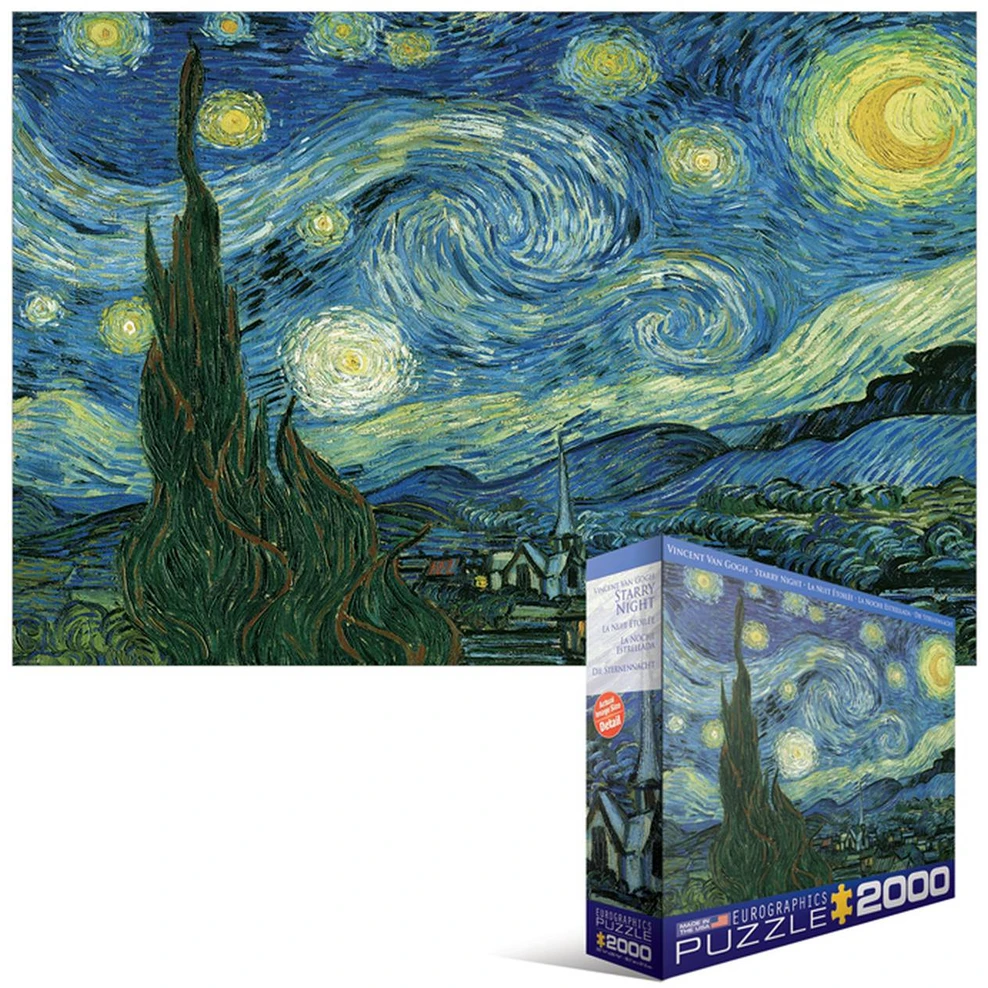 Eurographics Van Gogo „Žvaigždėta naktis“ dėlionė 2000 detalių | 99,7×67,6 cm