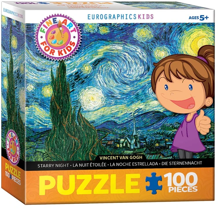 Eurographics Van Gogo „Žvaigždėta naktis“ dėlionė 100 detalių vaikams 8+