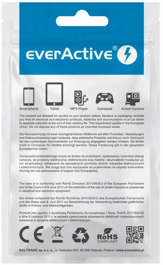 everActive pintas USB 2.4A 1.2m kabelis trys-viename micro-USB, USB-C ir Lightning