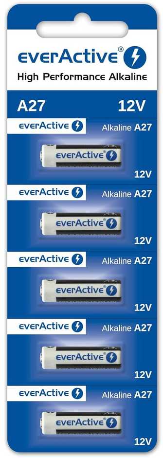 EverActive V27A 12V šarminės baterijos nuotolinio valdymo pultams, 5 vnt