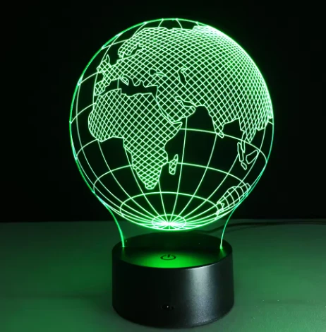 Evermore Enterprise Zhejiang Gaublio iliuzijos LED lempa, 7 spalvos, USB/AAA – stilinga naktinė šviesa