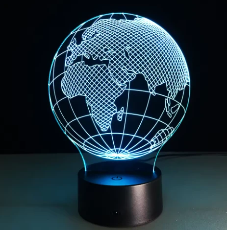 Evermore Enterprise Zhejiang Gaublio iliuzijos LED lempa, 7 spalvos, USB/AAA – stilinga naktinė šviesa