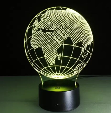 Evermore Enterprise Zhejiang Gaublio iliuzijos LED lempa, 7 spalvos, USB/AAA – stilinga naktinė šviesa
