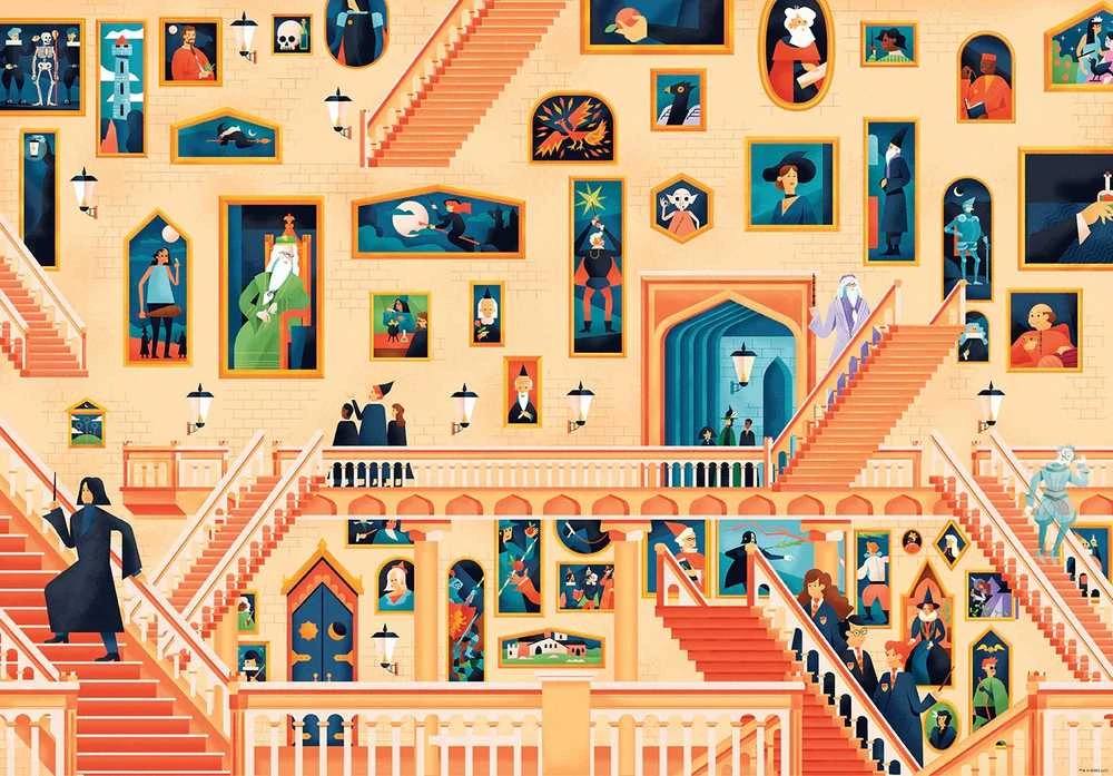 Insight Editions Dėlionė ir Knyga - Hogwarts Tyrinėjimas 500 Detalių Dėlionė ir 32 Puslapių Knygelė