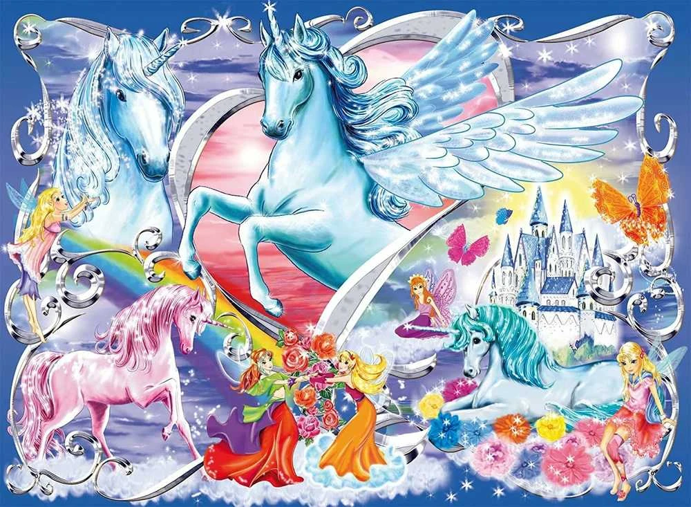 Fėjų žemė - 100vnt. Glitter Puzzle - RAVENSBURGER dėlionė