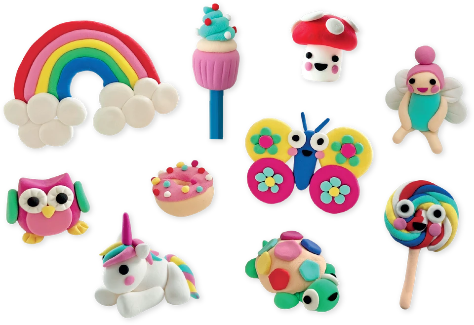 Floss & Rock Vaivorykštės fėja – džiūstančio modelino rinkinys 6+, 10 figūrėlių