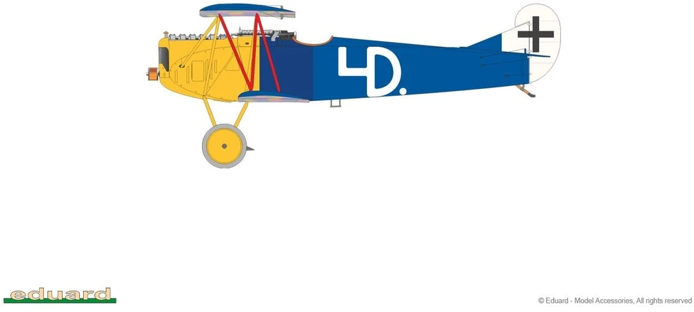Fokker D.VIIF Weekend edition surenkamas lėktuvo modelis 1/48 Eduard 8483