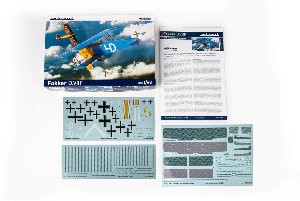 Fokker D.VIIF Weekend edition surenkamas lėktuvo modelis 1/48 Eduard 8483
