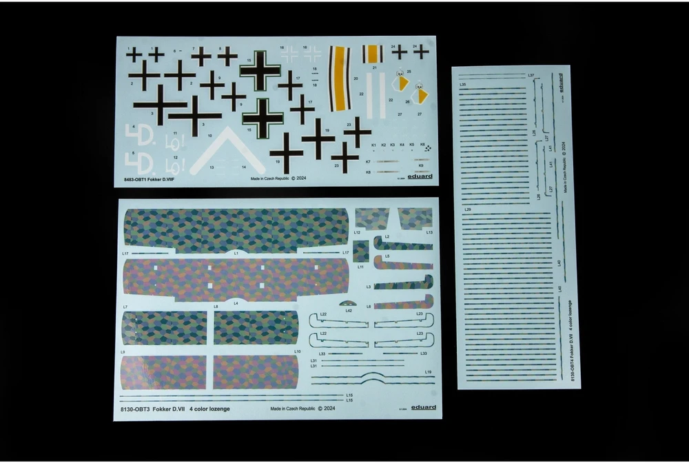 Fokker D.VIIF Weekend edition surenkamas lėktuvo modelis 1/48 Eduard 8483