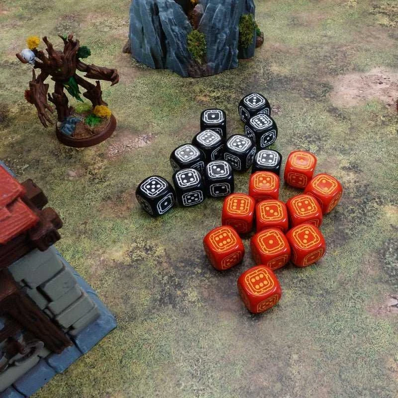Dėlionė Q-workshop Fortress Compact D6 Juodas & Raudona Kauliukų Rinkinys