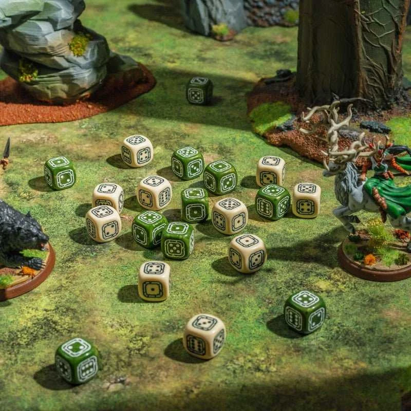 Dėlionė Q-workshop Fortress Compact D6 rusvai gelsvas & Olive Kauliukų Rinkinys