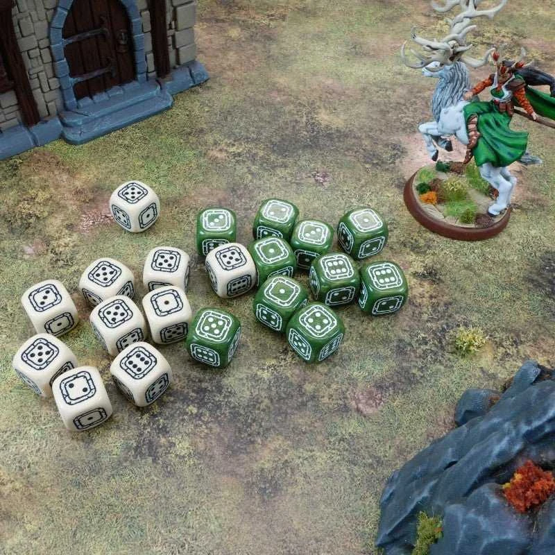 Dėlionė Q-workshop Fortress Compact D6 rusvai gelsvas & Olive Kauliukų Rinkinys