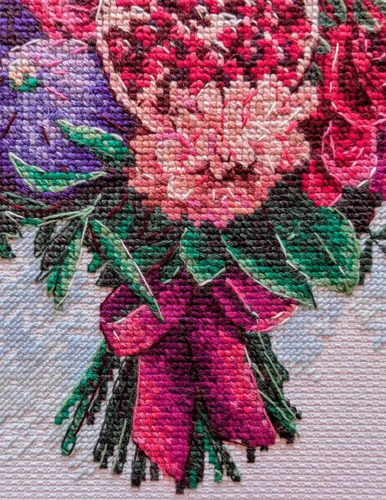 Riolis Kryželiu siuvinėjimo rinkinys „Vaisinė puokštė“ 25x25 cm SR2230