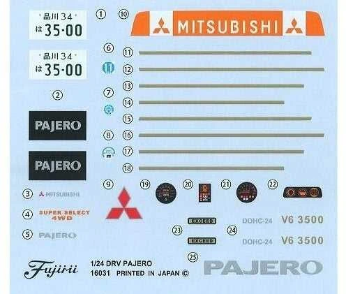 Fujimi Mitsubishi Pajero 1/24 plastikinis surenkamas modelis