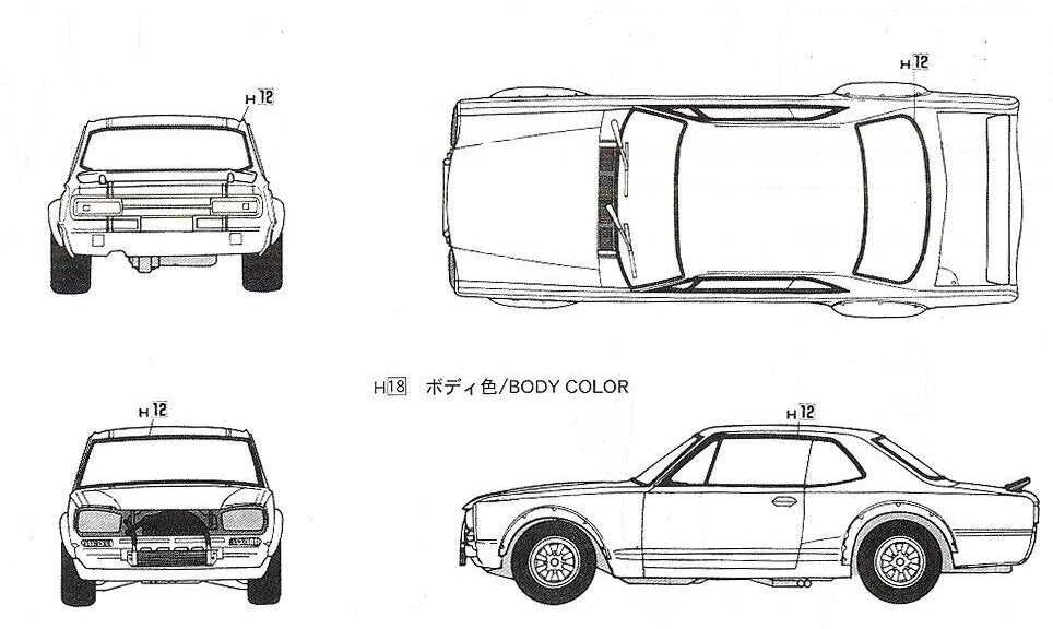 Fujimi Nissan Skyline GT‑R KPGC10 Semi‑Works 1/24 surinkimo rinkinys