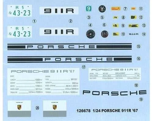 Fujimi Porsche 911R Coupe 1967 1/24 plastikinis surinkimo rinkinys
