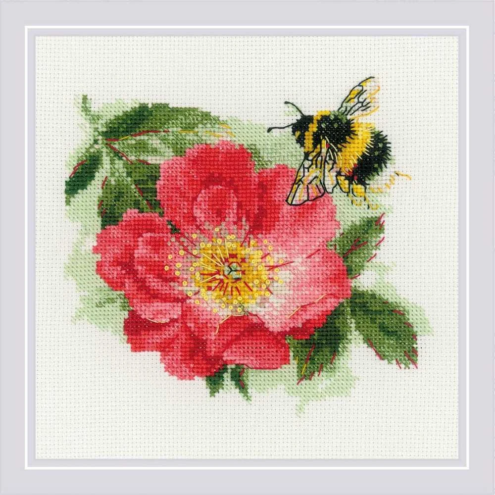 Riolis Kryželių siuvinėjimo rinkinys "Pūkuotas žiogelis" 15x15 SR2210
