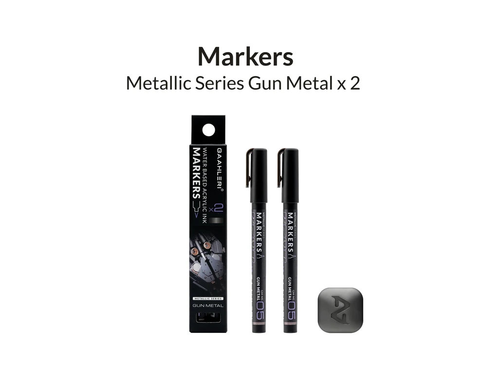 Gaahleri Metallic Series MS05 žymekliai Gun Metal, 2 vnt.