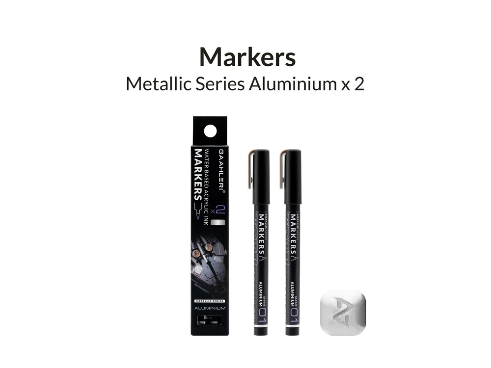 Gaahleri Metallic serijos žymekliai MS01 Aliuminio, 2 vnt. (45008)