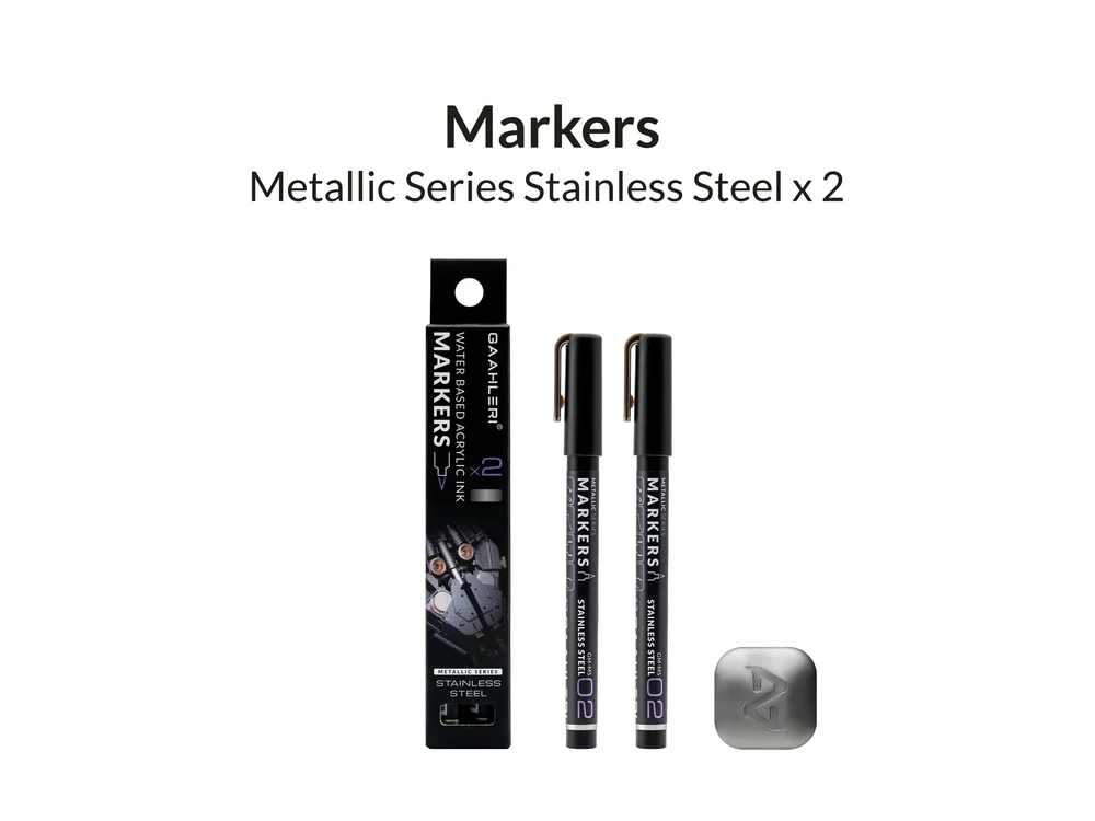 Gaahleri Metallic serijos žymekliai MS02 Stainless Steel, 2 vnt.