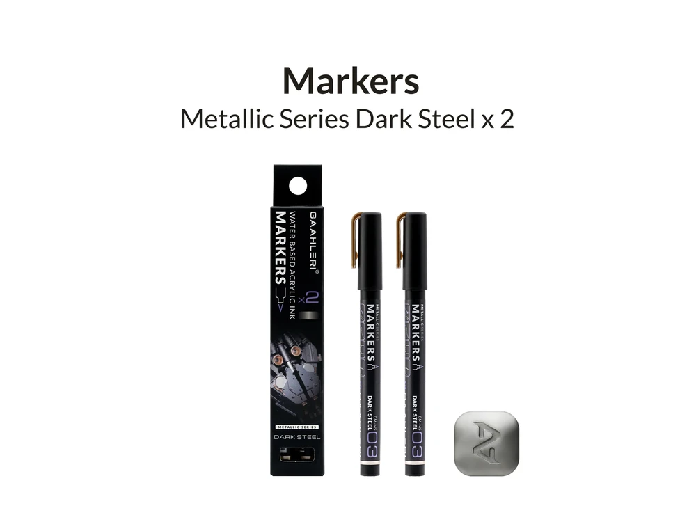 Gaahleri Metallic serijos žymekliai MS03 Dark Steel, 2 vnt.