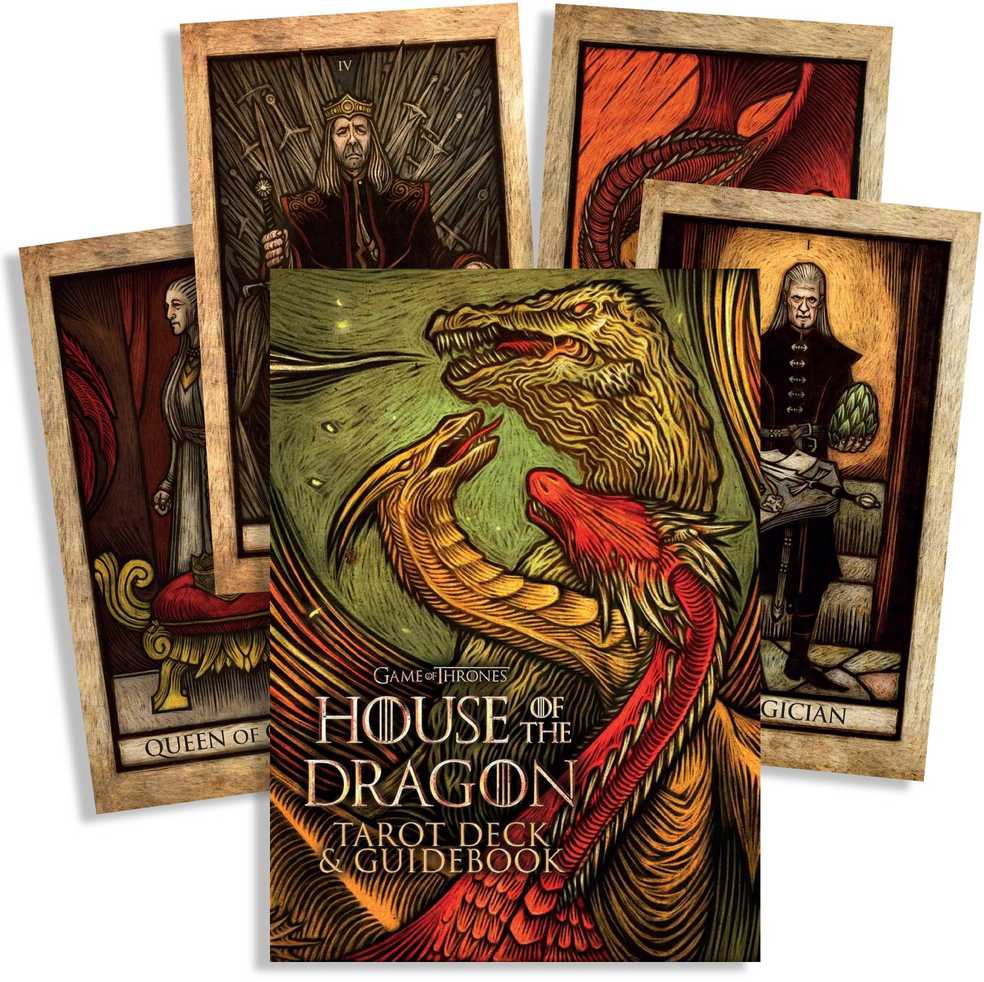 KNYGA Insight Editions Taro Kortų Rinkinys - Game of Thrones: Drakono Namas, 78 Kortos, 128 Puslapių Gidas