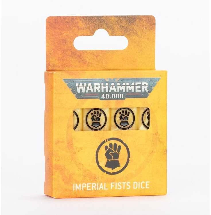 Games Workshop Warhammer 40,000 Imperial Fists kauliukai, 16 vnt., perlamutriniai geltoni 16 mm