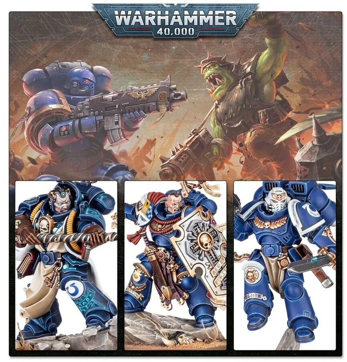Games Workshop Warhammer 40,000 Space Marines startinis rinkinys su miniatiūromis ir dažais