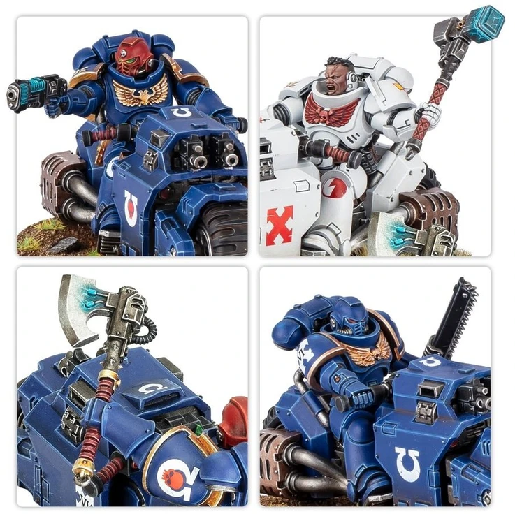 Games Workshop Warhammer 40,000 Space Marines Outrider Squad, 3 motociklininkai 48-112