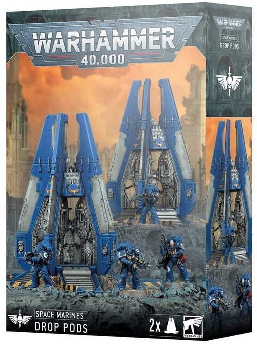 Games Workshop Warhammer 40,000 Space Marines desanto kapsulės, 2 vnt. (48-101)