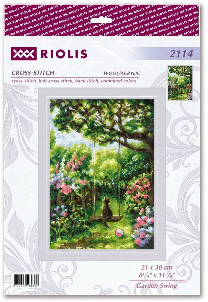 Riolis Kryželiu siuvinėjimo rinkinys Sodas sūpynės 21x30 SR2114