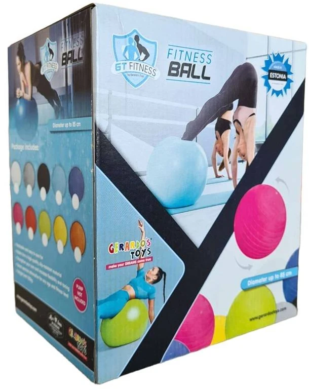 Gerard Toys 85 cm fitneso kamuolys mankštai ir sėdėjimui – stabilus, tinka jogai pilatesui