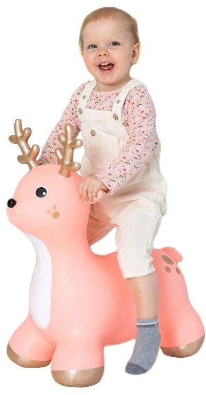 Gerard Toys Lavinamasis šokliukas vaikams rožinis elniukas su pompa, 12+ mėn