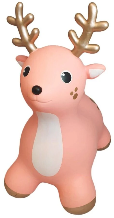 Gerard Toys Lavinamasis šokliukas vaikams rožinis elniukas su pompa, 12+ mėn