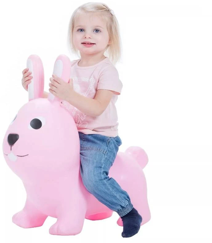 Gerard Toys Rožinis zuikis šokliukas vaikams 12+ mėn. su pompa, neslystantis, iki 100 kg