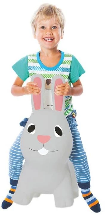 Gerard Toys Rožinis zuikis šokliukas vaikams 12+ mėn. su pompa, neslystantis, iki 100 kg