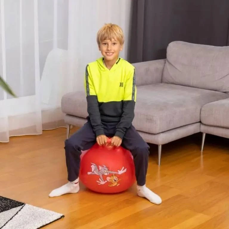 Gerard Toys Tom ir Džeris šokliukas-kamuolys vaikams 45 cm, raudonas, su pompa
