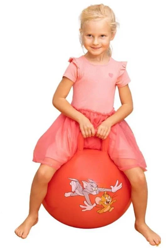 Gerard Toys Tom ir Džeris šokliukas-kamuolys vaikams 45 cm, raudonas, su pompa