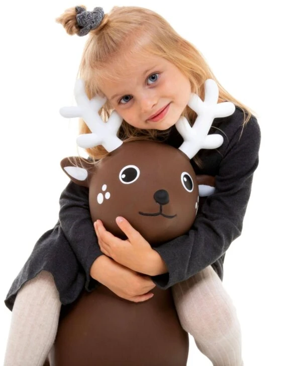 Gerard Toys Vaikiškas šokliukas elniukas 61 cm – neslystantis, su pompa, 12+ mėn.