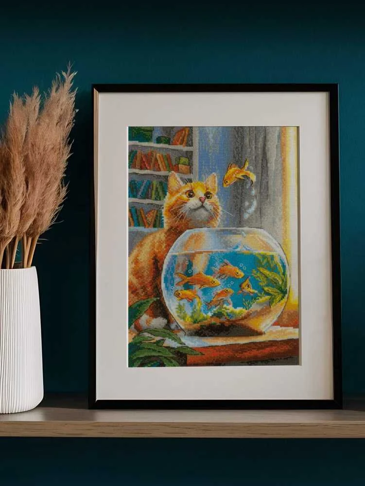 Riolis Kryželiu siuvinėjimo rinkinys "Ginger Observer" 21x30 SR2218
