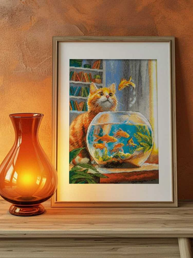 Riolis Kryželiu siuvinėjimo rinkinys "Ginger Observer" 21x30 SR2218